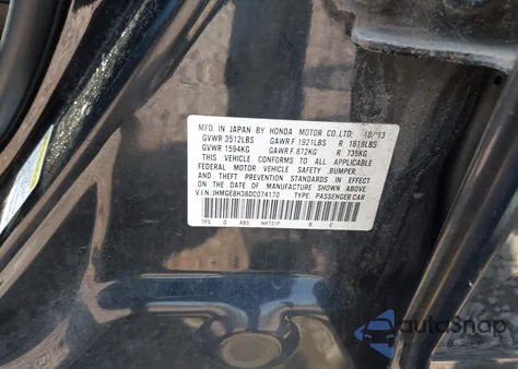 2013 Honda Fit из США, поврежденный, VIN JHMGE8H38DC074170